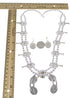 Southwest Multicolor Needlepoint Silver Squash Blossom Necklace Set WX71808